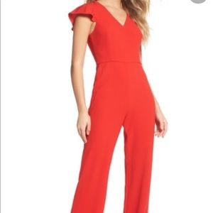 Ruffle sleeve jumpsuit